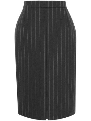 Saint Laurent striped wool pencil skirt - Grey