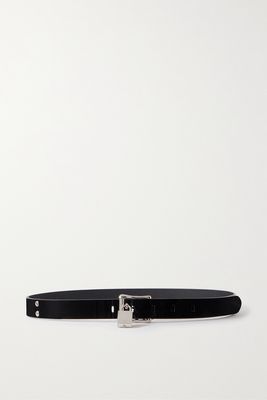 SAINT LAURENT - Studded Embellished Patent-leather Belt - Black