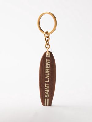 Saint Laurent - Surfboard Wooden Keyring - Mens - Brown Multi