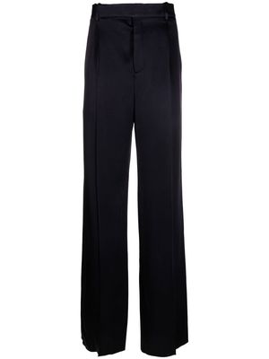 Saint Laurent tailored-cut silk trousers - Blue