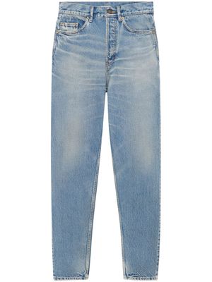 Saint Laurent tapered-leg cropped jeans - Blue