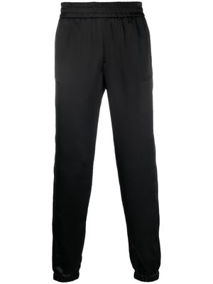 Saint Laurent tapered-leg silk trousers - Black