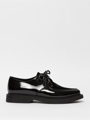Saint Laurent - Teddy 10 Patent-leather Derby Shoes - Mens - Black