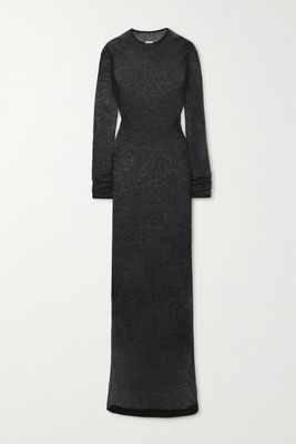 SAINT LAURENT - Tencel Lyocell And Wool-blend Maxi Dress - Black