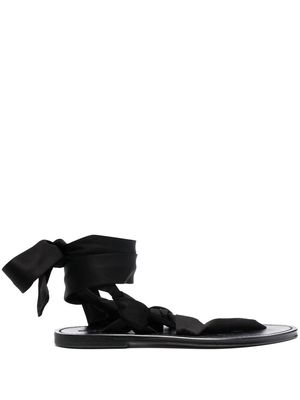 Saint Laurent tie-strap flat sandals - Black