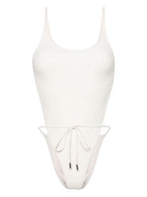 Saint Laurent tied open-side swimsuit - Neutrals