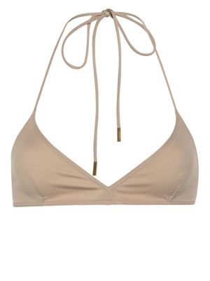 Saint Laurent triangle-cup bikini top - Neutrals