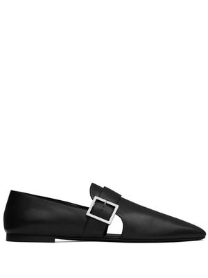 Saint Laurent Tristan buckled leather slippers - Black