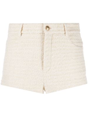 Saint Laurent tweed high-waisted cropped shorts - Neutrals