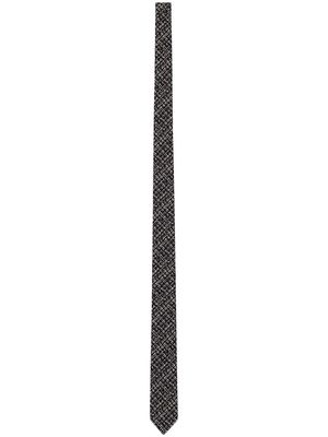 Saint Laurent tweed skinny tie - Black