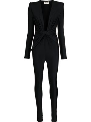 Saint Laurent twisted front jumpsuit - Black