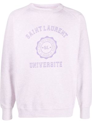 Saint Laurent Université crew neck sweatshirt - Pink
