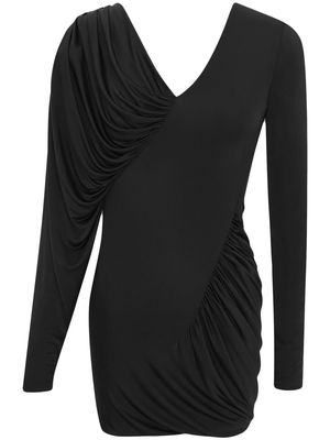 Saint Laurent V-neck draped minidress - Black