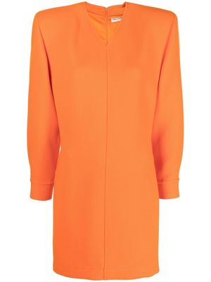 Saint Laurent V-neck long-sleeve dress - Orange