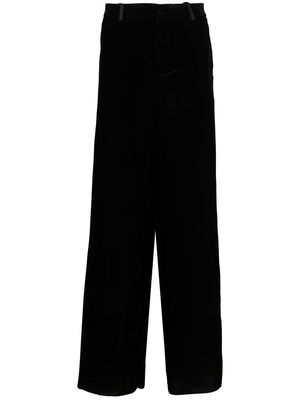 Saint Laurent velvet-finish oversize trousers - Black