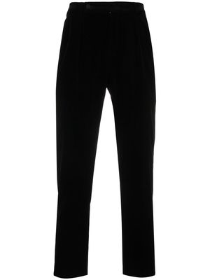 SAINT LAURENT velvet straight-leg trousers - Black