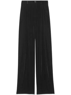 Saint Laurent velvet wide-leg trousers - Black
