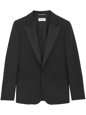 Saint Laurent virgin wool tuxedo jacket - Black