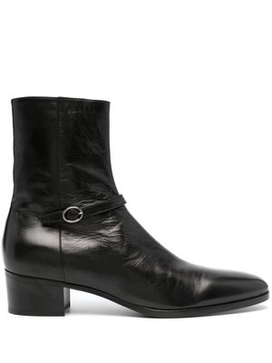 Saint Laurent Vlad smooth leather ankle boots - Black