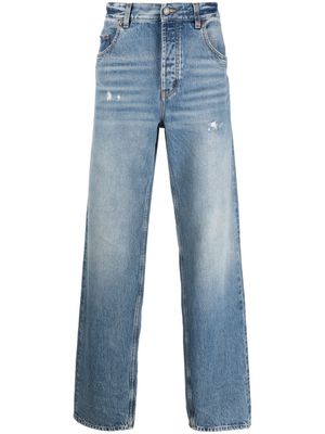 Saint Laurent washed high-rise wide-leg jeans - Blue
