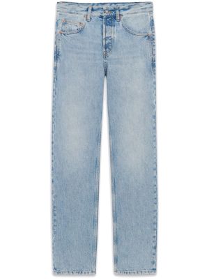 Saint Laurent washed straight leg jeans - Blue