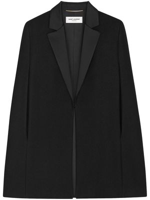 Saint Laurent wool-blend tuxedo cape - Black