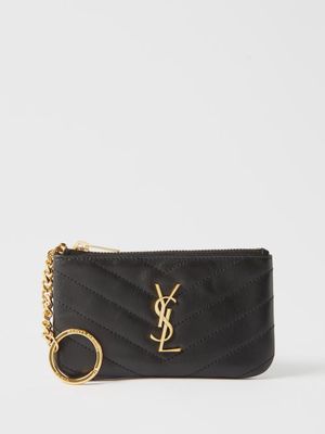 Saint Laurent - Ysl Quilted-leather Keyring Pouch - Womens - Black
