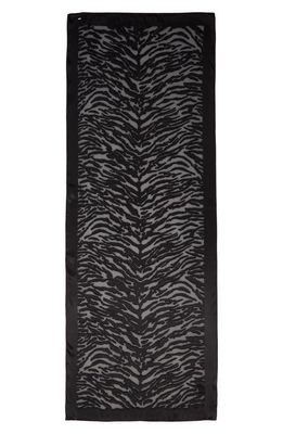 Saint Laurent Zebra Devoré Velvet Scarf in Black