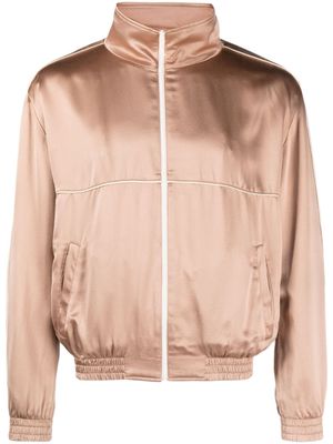 Saint Laurent zip-up silk track jacket - Neutrals