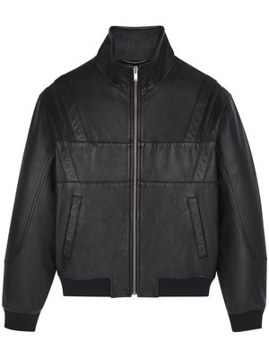 Saint Laurent zipped lambskin bomber jacket - Black