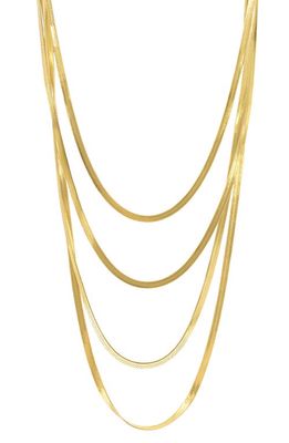 SAINT MORAN Davinci Layered Herringbone Chain Necklace in Yellow