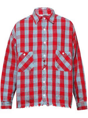 SAINT MXXXXXX checked cotton shirt - Red