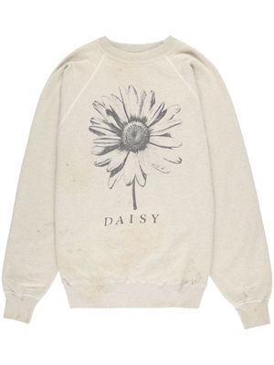 SAINT MXXXXXX Daisy cotton crew-neck sweatshirt - Neutrals