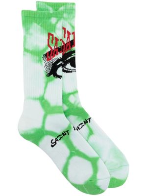 SAINT MXXXXXX eye-motif cotton-blend socks - Green