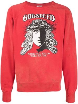 SAINT MXXXXXX 'godspeed' cotton sweatshirt - Red
