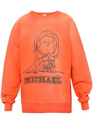 SAINT MXXXXXX graphic-print cotton sweatshirt - Orange