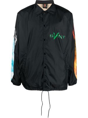 SAINT MXXXXXX graphic-print shirt jacket - Black