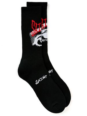 SAINT MXXXXXX intarsia-knit ankle socks - Black