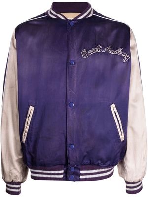 SAINT MXXXXXX logo-embroidered bomber jacket - Purple