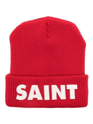 SAINT MXXXXXX logo-patches wool beanie - Red