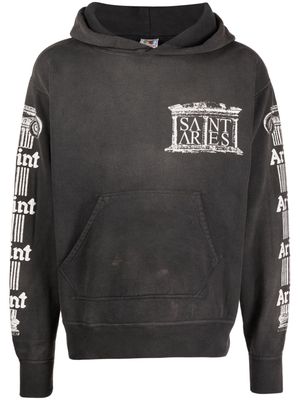 SAINT MXXXXXX logo-print cotton hoodie - Grey