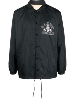 SAINT MXXXXXX logo-print shirt jacket - Black