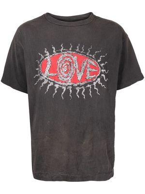 SAINT MXXXXXX Love-print cotton T-shirt - Black