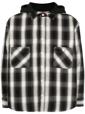 SAINT MXXXXXX plaid cotton shirt jacket - Black