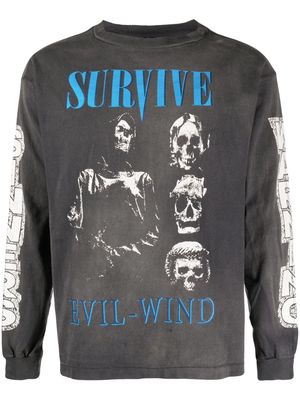 SAINT MXXXXXX Survive graphic-print sweatshirt - Grey