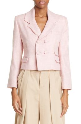 SAINT SINTRA Plaid Classic Mohair Blend Jacket in Pink