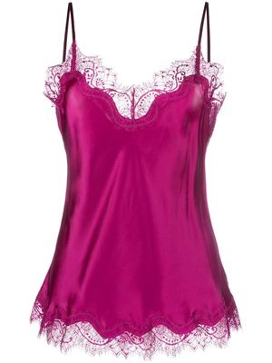 Sainted Sisters Scarlett lace-trim silk camisole top - Pink