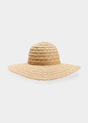 Saji Large-Brim Raffia Sun Hat