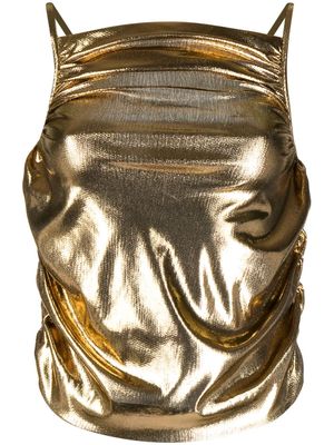 Saks Potts Ello metallic-finish sleeveless top - Gold