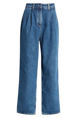 Saks Potts Shake Pleated Organic Cotton Jeans in Indigo Blue 